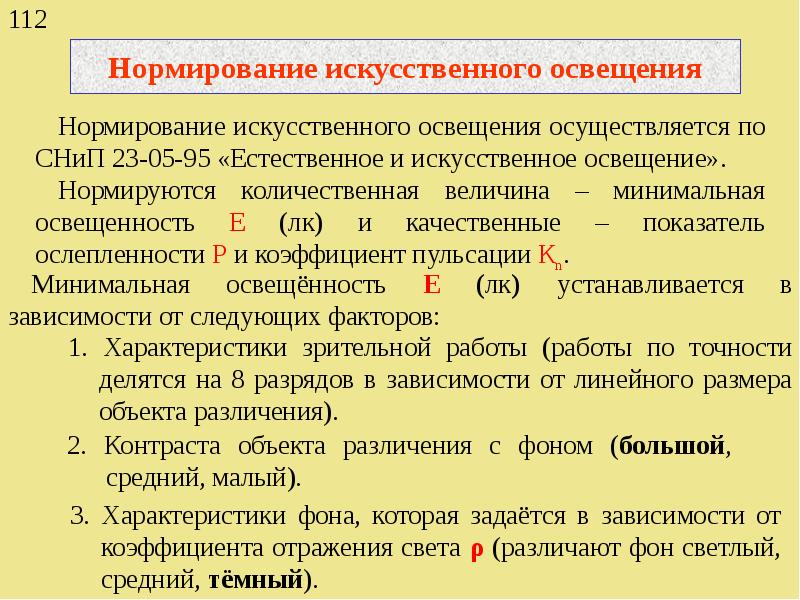 Освещение нормируется