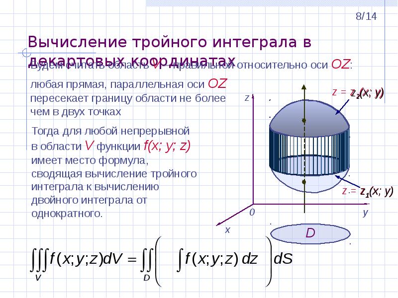 Свойства тройного интеграла