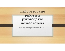 ЛР и руководство пользователя