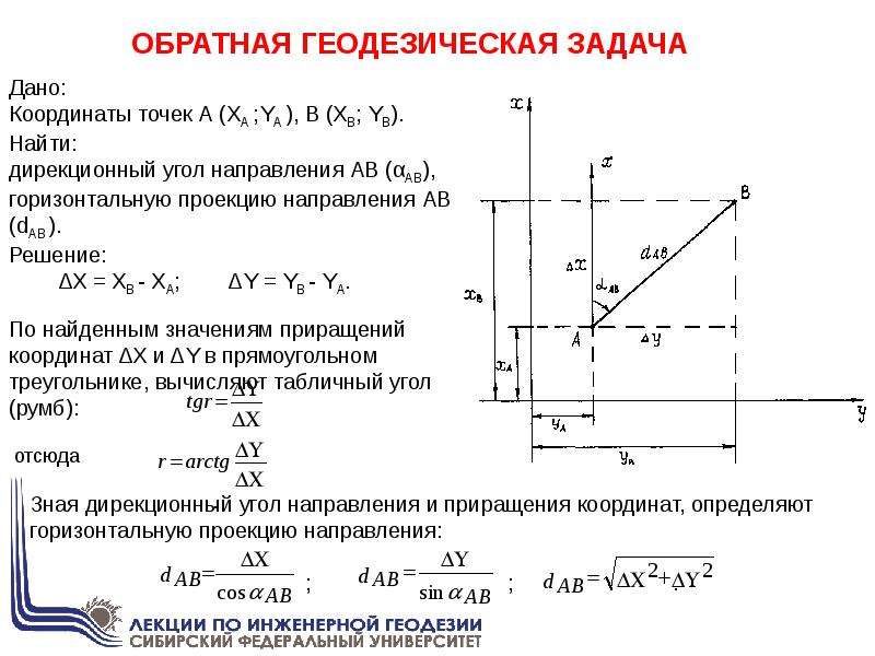 Прямая геодезическая задача