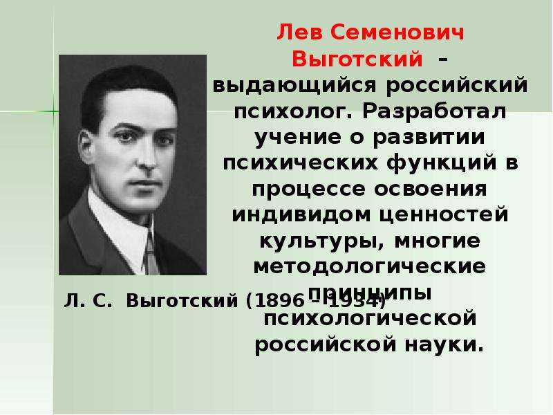 Л с выготский биография и основные труды презентация