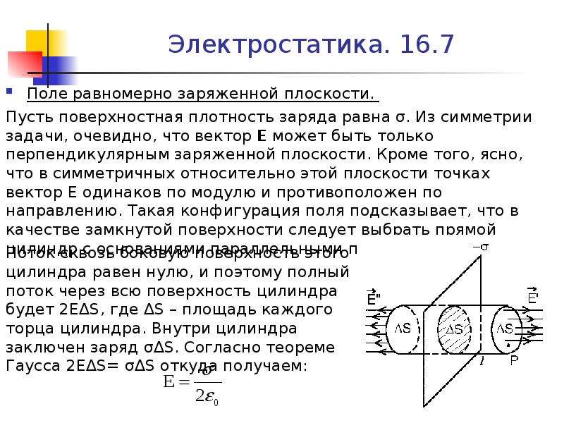 В точке а индуцируется положительный заряд. Поле равномерно заряженной плоскости. Индуцируется заряд.