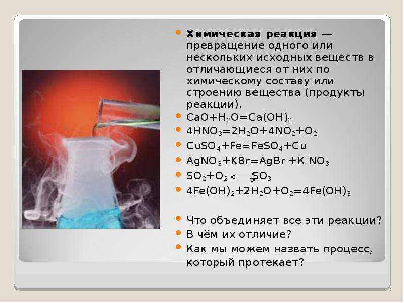 Типы химических реакций презентация