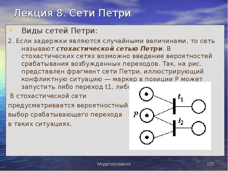 Метод петри. Моделирование сетей Петри. Виды сетей Петри. Безопасная сеть Петри.