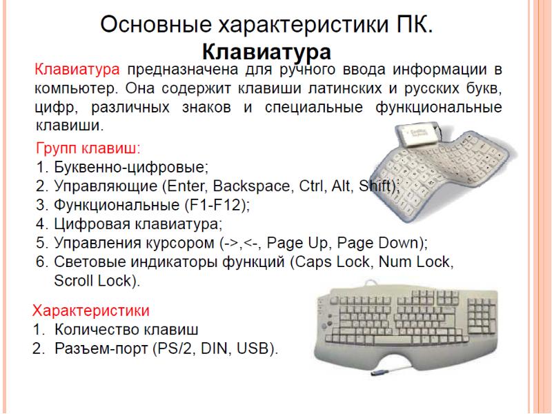 Описание клавиатуры. Основные параметры клавиатуры. Характеристика клавиатуры. Технические характеристики клавиатуры. Характеристика клавиатуры компьютера.