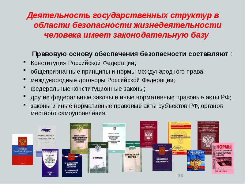 Презентация правовые и организационные основы обеспечения безопасности жизнедеятельности