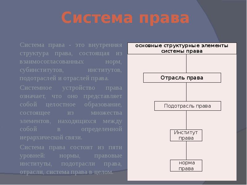 Общее право состоит из