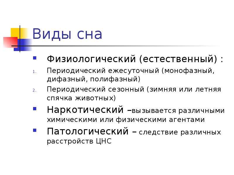 Физиологический вид. Виды сна. Перечислите виды сна. Виды сна физиология. Характеристика видов сна.