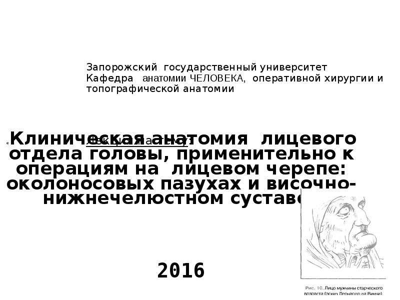 Оперативная хирургия лицевого отдела головы презентация