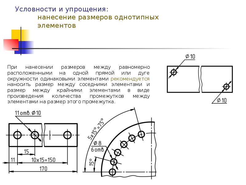 Повторяющийся размер на чертеже