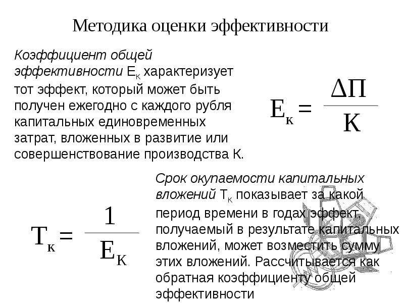 Эффективность инвестиций производства