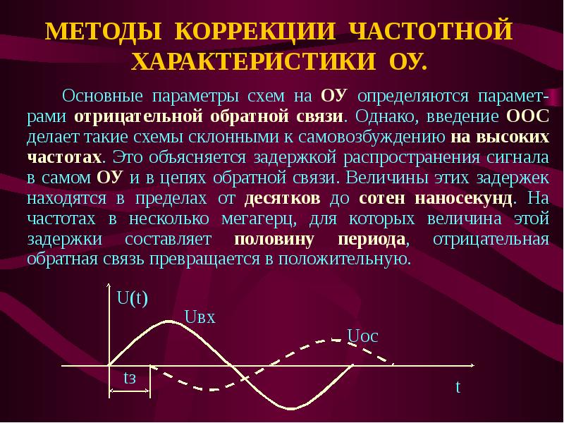 Схемы коррекции частотной характеристики