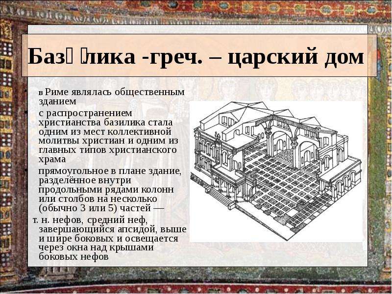 Устройство христианской церкви в римской империи схема