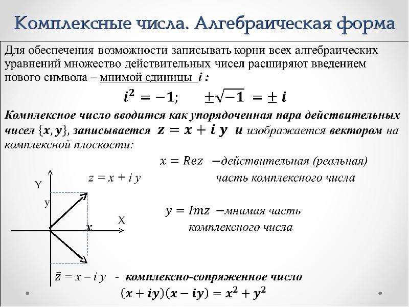 Алгебраическая форма комплексного числа изображенного на рисунке