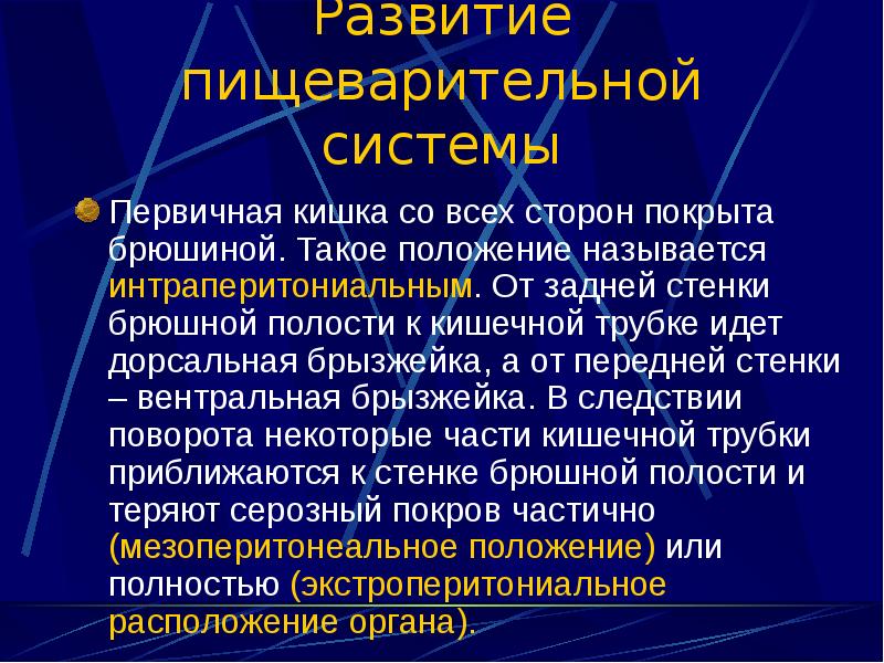 Сформирована стенка первичной кишки б развивается путем впячивания