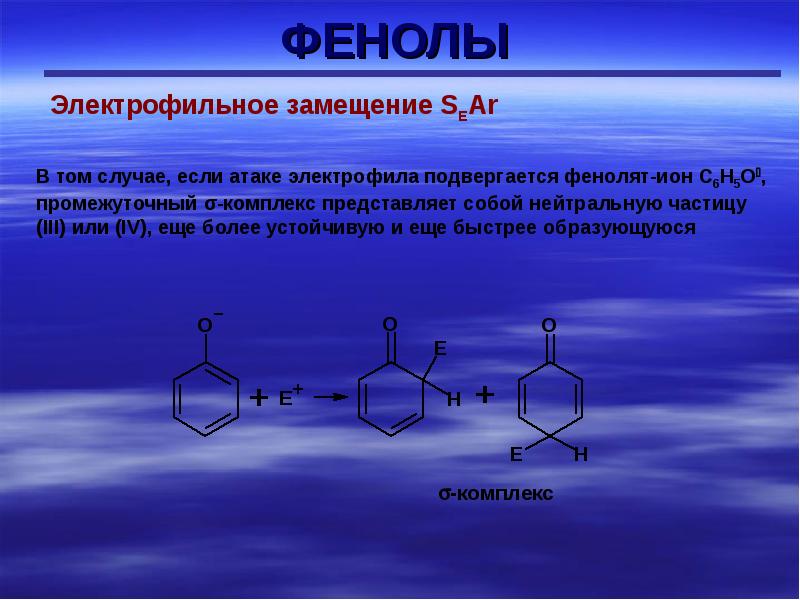 Строение молекулы фенола. Производные фенола. Производные фенола представители. Реакции электрофильного замещения фенолов.