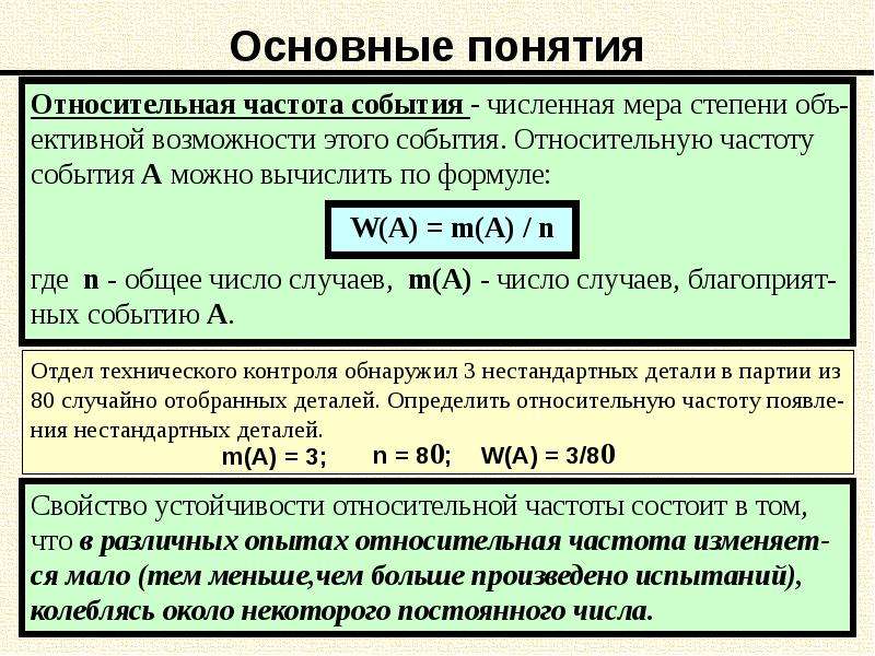 Частота и вероятность событий проект