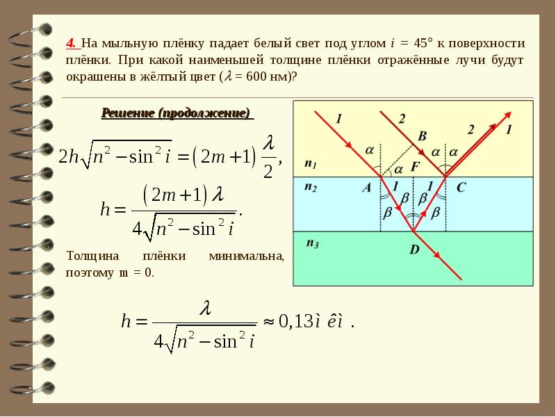 Как образуется интерференционная картина в тонких пленках