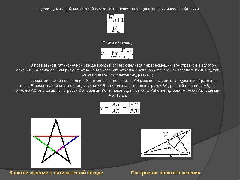 Геометрическое изображение золотой пропорции