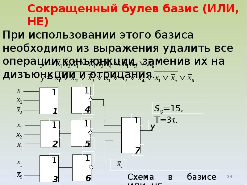 Логическая схема в базисе и не