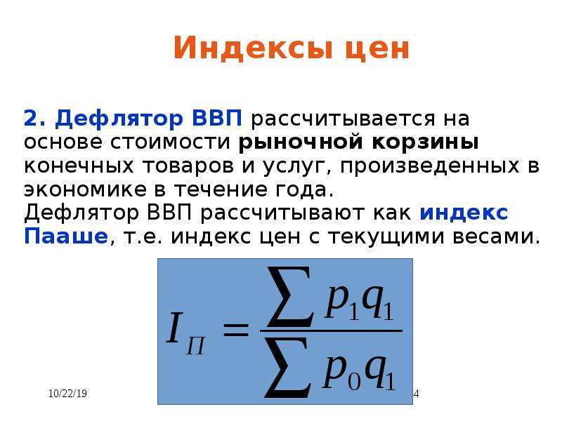 Индекс дефлятора цен