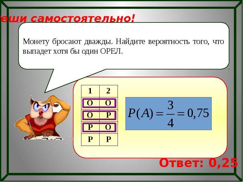 Самостоятельная работа по теории вероятности 9 класс. Вероятность 9 класс тест.