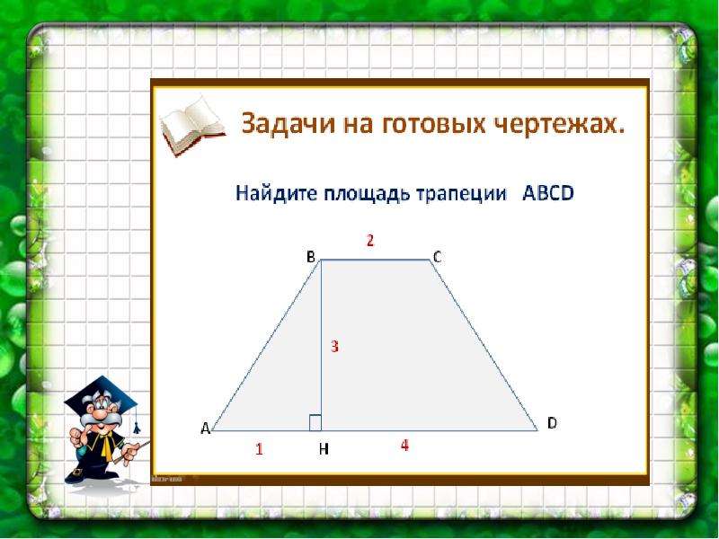 Площадь трапеции задачи на готовых чертежах 8 класс