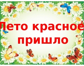 Лето красное пришло