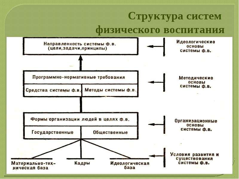 Система физического воспитания. Структура системы физического воспитания. Основы Отечественной системы физического воспитания. Организационные основы системы физического воспитания. Структура Отечественной системы физического воспитания.