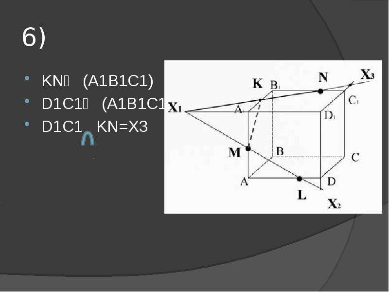 6) KN∈ (A1B1C1) D1C1∈ (A1B1C1) D1C1 KN=X3