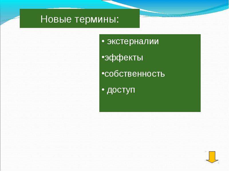 Внешние эффекты и собственность. Эффект собственности. Новая терминология. Потребительская экстерналия. Синоним к понятию «экстерналии».