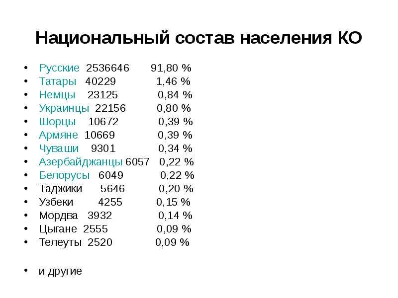 Национальный состав населения