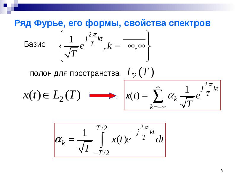 Комплексная форма ряда фурье