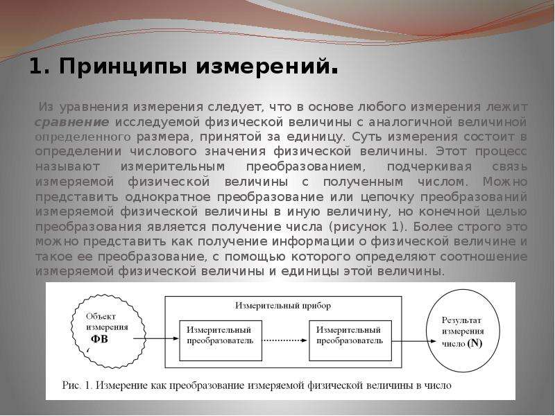 Параметры объекта измерений