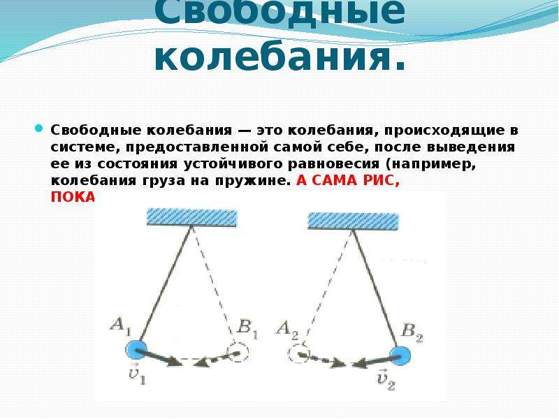 Значение свободного колебания. Свободные колебания это в физике кратко. Свободные механические колебания груза. Механические колебания и волны. Колебания это.