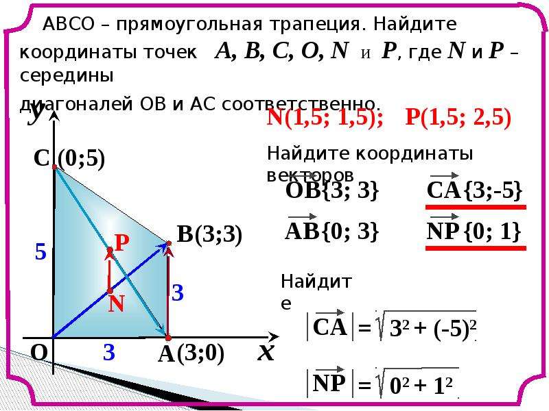 Простейшие задачи в координатах