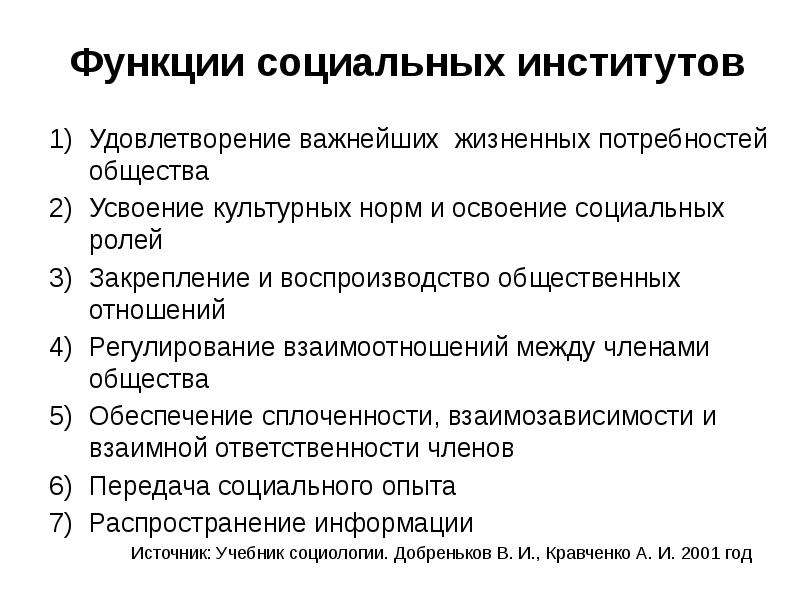 Потребности общества и институты. Функции социального института удовлетворение. Закрепление и воспроизводство общественных отношений. Институты выполняют функции:. Роль социальных институтов в обществе.