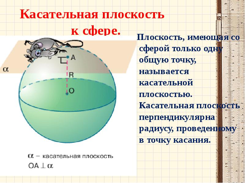 Докажите что сечение сферы плоскостью есть окружность