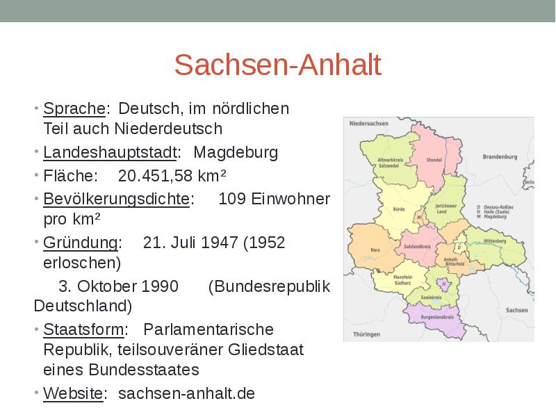 Презентация про саксонию на немецком языке