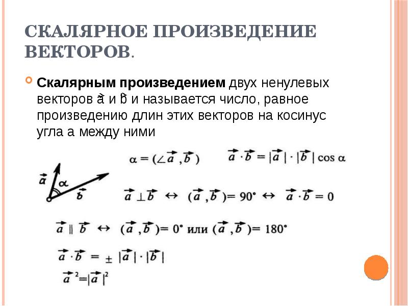 Скалярное произведение двух векторов это