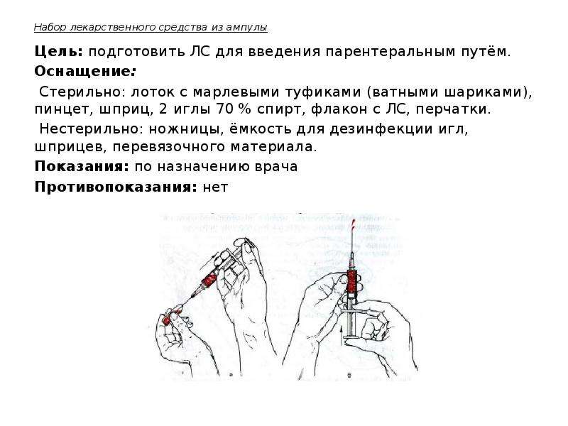 Парентеральное введение лекарственных веществ предполагает лекарственные формы