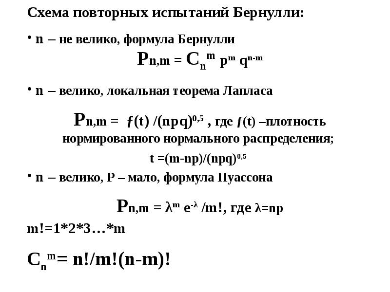 Схема бернулли теория