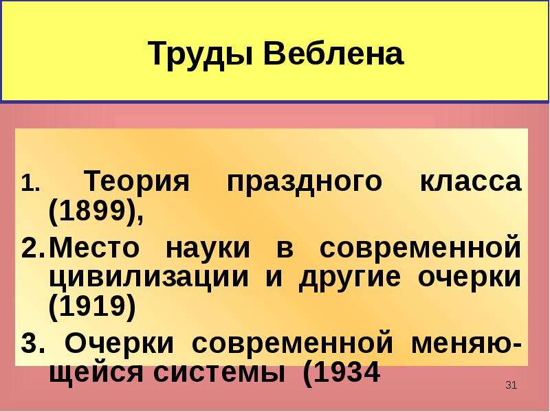 Теория праздного класса т веблена презентация