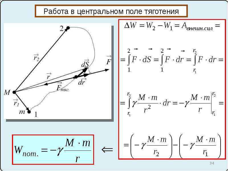 Работа динамика. Центральное поле тяготения. Поле центральных сил. Работа в Центральном поле. Приближение центрального поля.