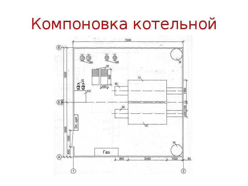 Компоновка котельной чертеж