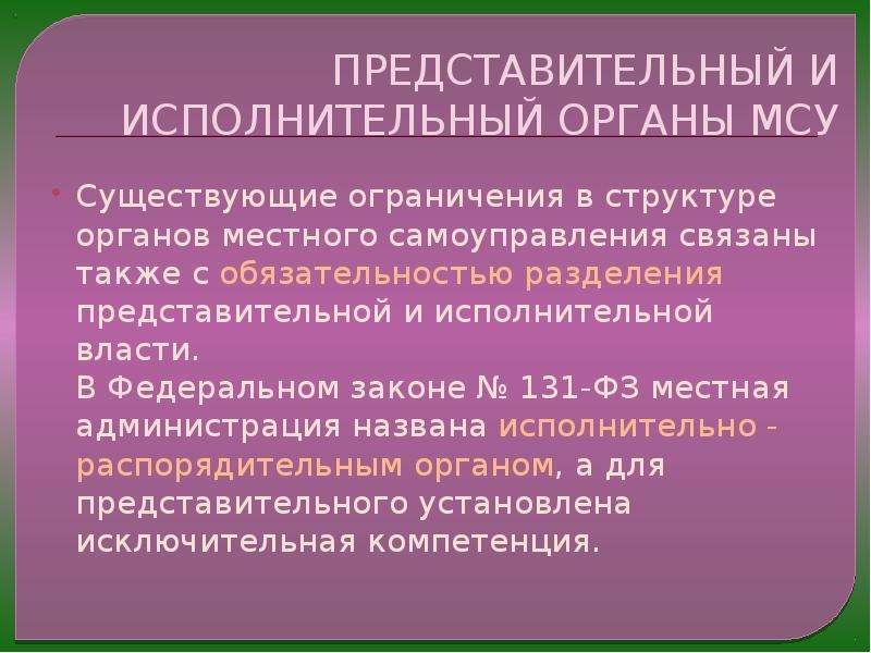 Организация муниципальной представительной власти. Прямая и представительная демократия.