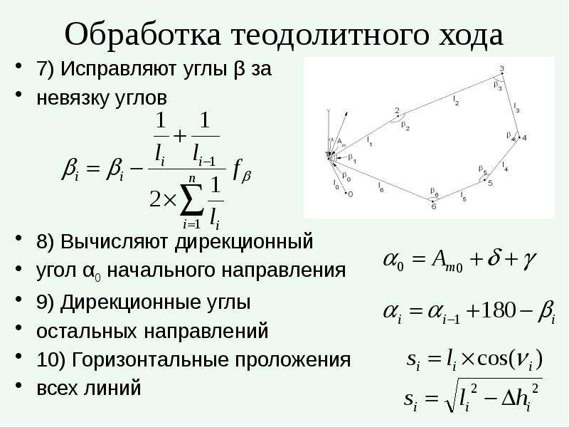 Составление плана замкнутого теодолитного хода