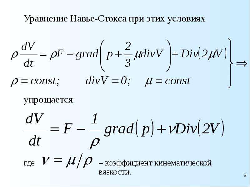 Модель несжимаемой жидкости