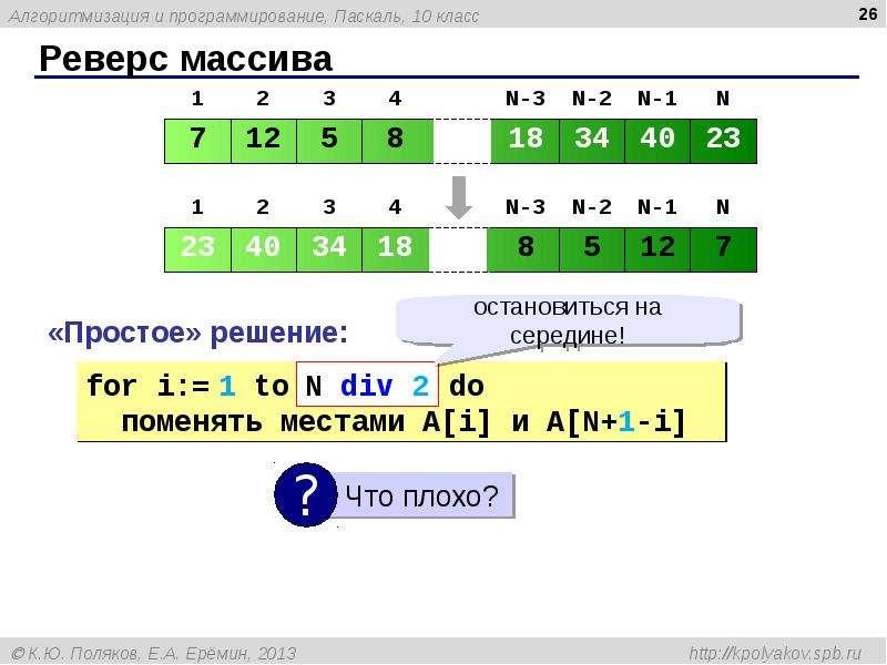 Реверс массива