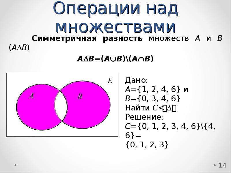 1 операции над множествами. Симметрическая разность множеств a + b =. Операции над множествами симметрическая разность. Операция разности множеств. Множества операции над множествами.